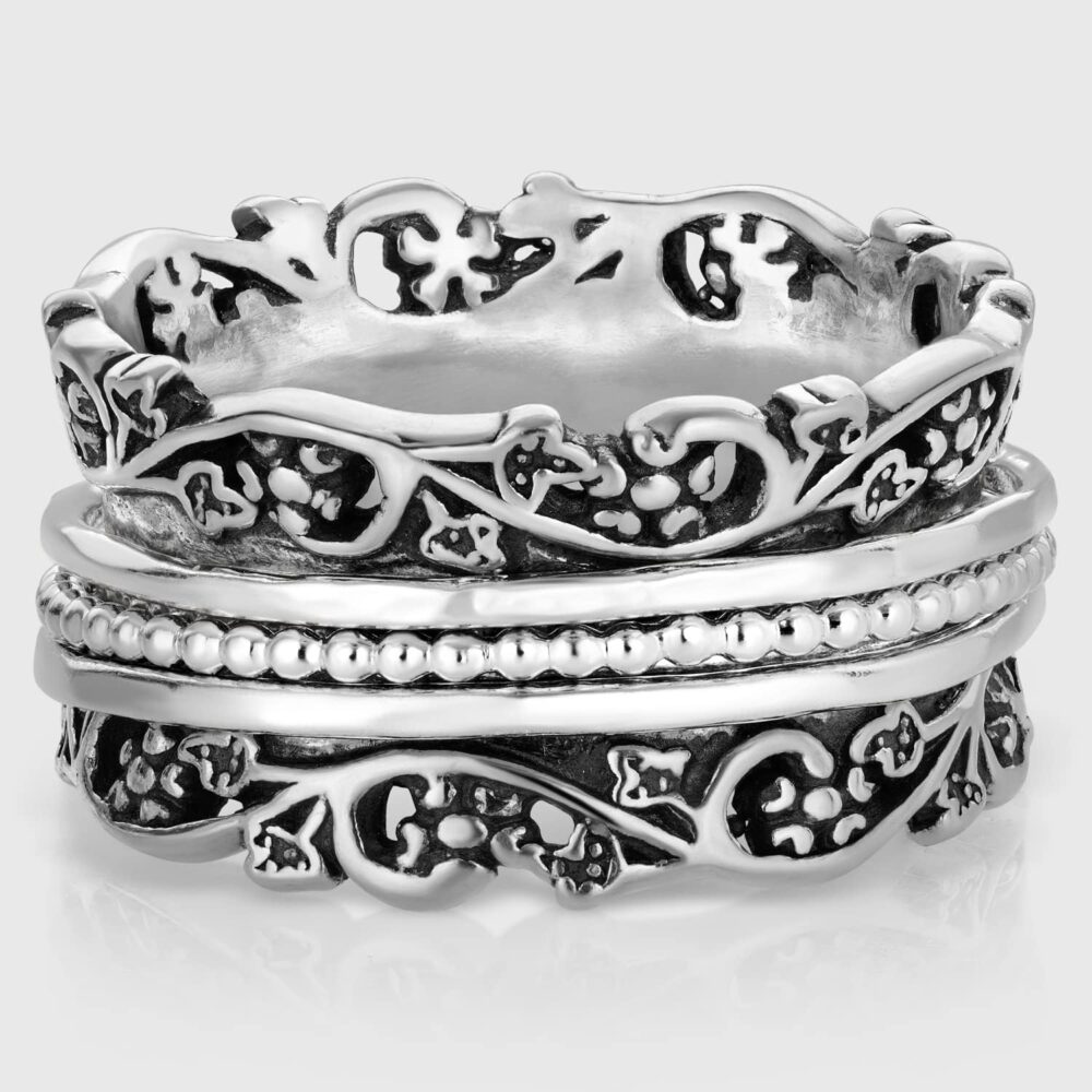 925 Sterling Silver Spinner Ring for Woman by Paz Creations, Fidget Rings Hand Crafted, Anxiety Ring for Women, Vintage Rings for Women with 1 Year Warranty - Image 4