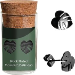 Hypoallergenic Monstera Deliciosa Plant Metal Earring Studs