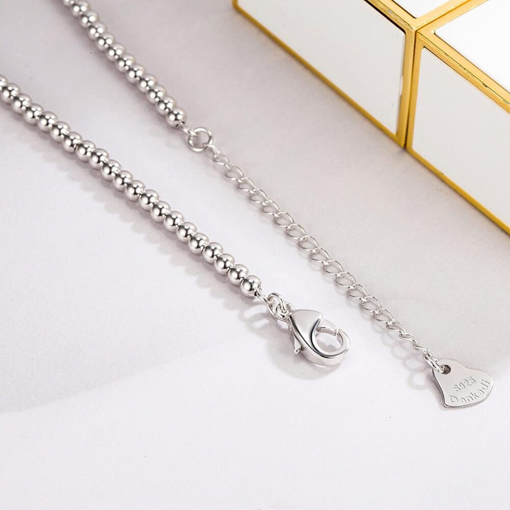 H&Beautimer 925 Sterling Silver Solid Ankle - Classic 3MM Bead Chain Anklet for Women - Minimalist Sterling Silver Ankle Jewelry - Birthday Gift - 25+2CM - Image 6