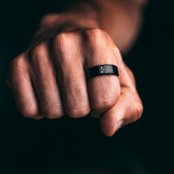 Memento Mori Ring - Stainless Steel Skull Ring For The Practicing Stoic - Black Momento Mori Ring With Minimalist Logo Design, Pinky Ring For Men Women - Image 6