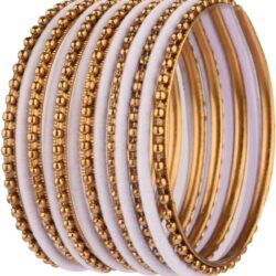 Efulgenz Indian Bangle Set Plain Velvet Bangles with Oxidized Metal Ball Bangle Bracelet Boho Bohemian Bracelet Metal Bangle Set Statement Fashion Jewelry for Women - Image 5