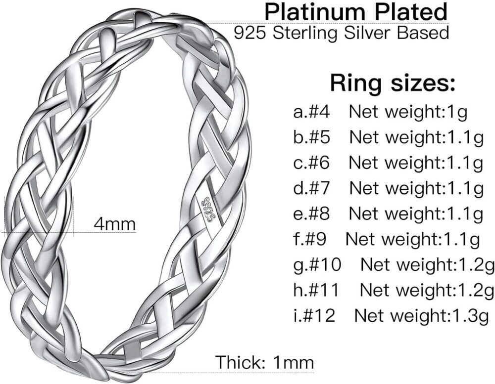 Suplight 925 Sterling Silver Trinity Celtic Knot Band Ring, 5mm 8mm Irish Celtic Finger Ring for Women Men Size 4-13 (with Gift Box) - Image 8