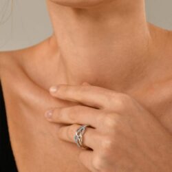 YL Celtic Knot Rings 925 Sterling Silver Twisted Knot Ring 18k White Gold Plated Infinity Statement Rings - Image 3
