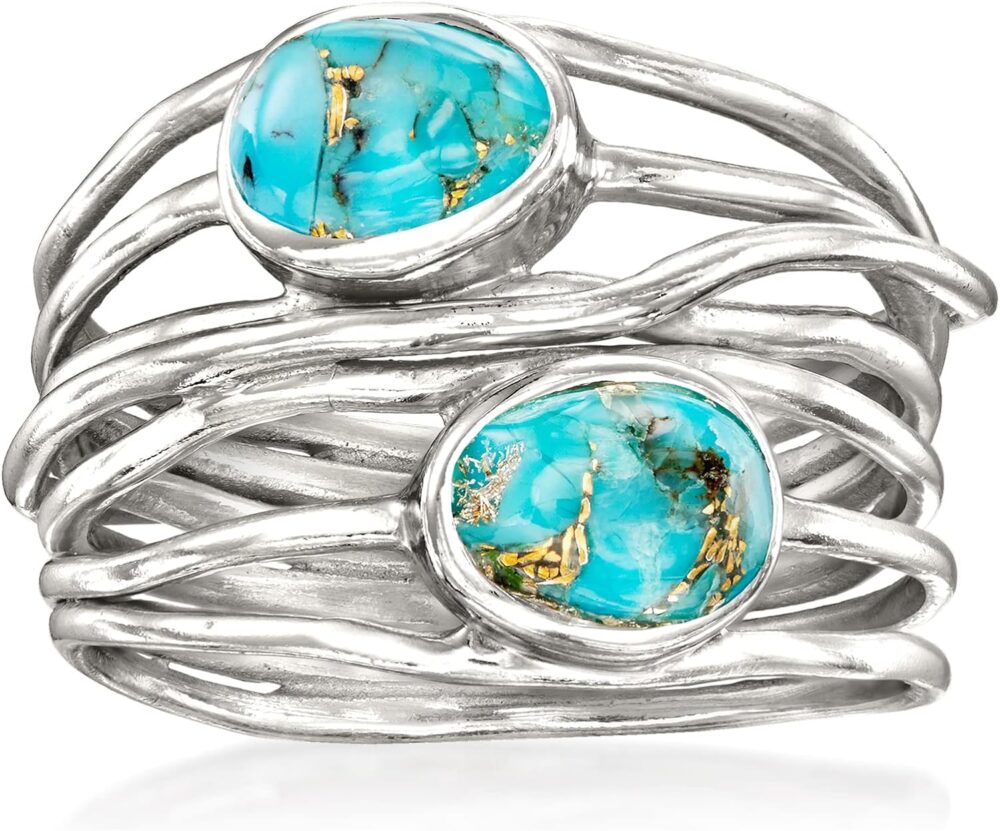 Ross-Simons Turquoise Highway Ring in Sterling Silver