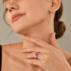 YL Celtic Knot Rings for Women 925 Sterling Silver Birthstones 18k White Gold Plated Statement Rings - Image 3