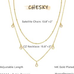 CHESKY Dainty Gold Necklace for Women, Trendy 14k Gold Plated/Sterling Silver Satellite Choker Necklace Thin Beaded Layered Choker Necklaces Discs Paperclip Chain Necklaces Womens Simple Jewelry Gift - Image 5