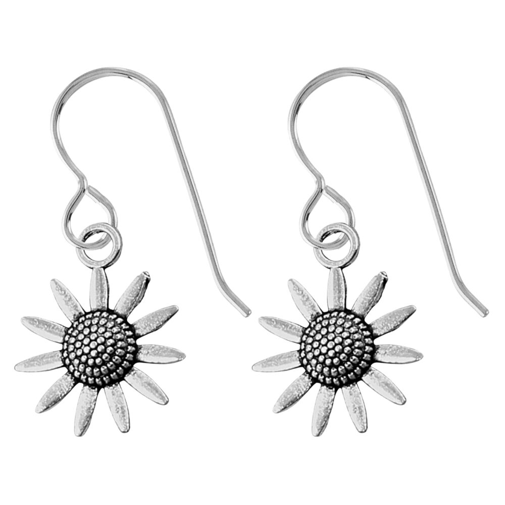 Sunflower Dangle Earrings | Fun Summer Earrings for Women and Girls in Sterling Silver - Image 5