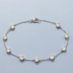 Ross-Simons 2.20 ct. t.w. Bezel-Set CZ Station Bracelet in Sterling Silver. 7 inches - Image 3