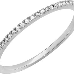 Dazzlingrock Collection 0.08 Cttw Round White Diamond Minimalist Stackable Wedding Band for Women in 10K Solid Gold