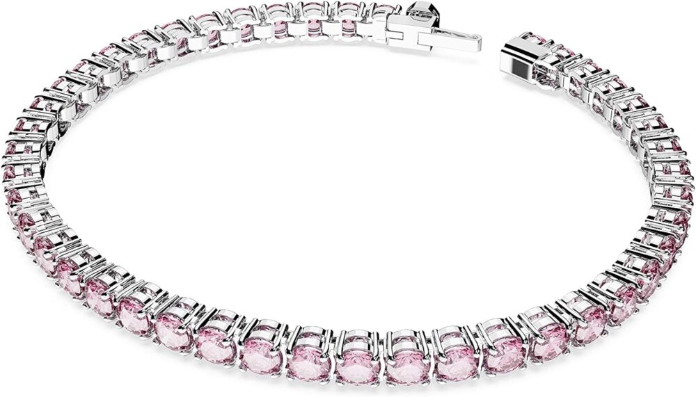 Swarovski Matrix Tennis Bracelet Collection, Pink Crystals, Blue Crystals, Clear Crystals, Round Cut, Rhodium Finish, Gold Tone Finish, Rose Gold Tone Finish - Image 2