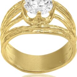 14K Gold Over Sterling Silver Statement Rings With 3.40 TCW Floating Cubic Zirconia, Wire Wrap Ring, Dainty Gold Rings, Gifts For Women, Aesthetic Jewelry, Rings For Women, Gold Jewelry For Women - Image 5