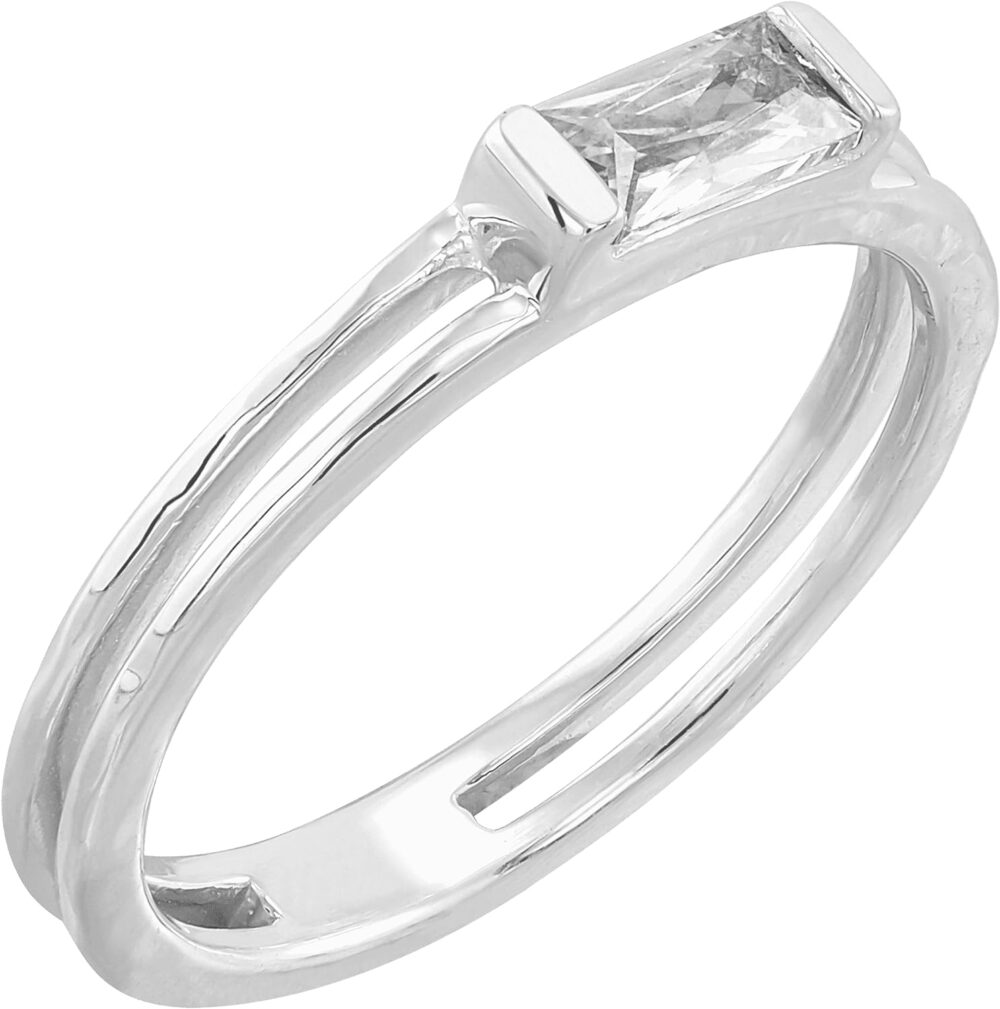 Silpada 'Baguette Stack' Cubic Zirconia Ring in Sterling Silver - Image 2