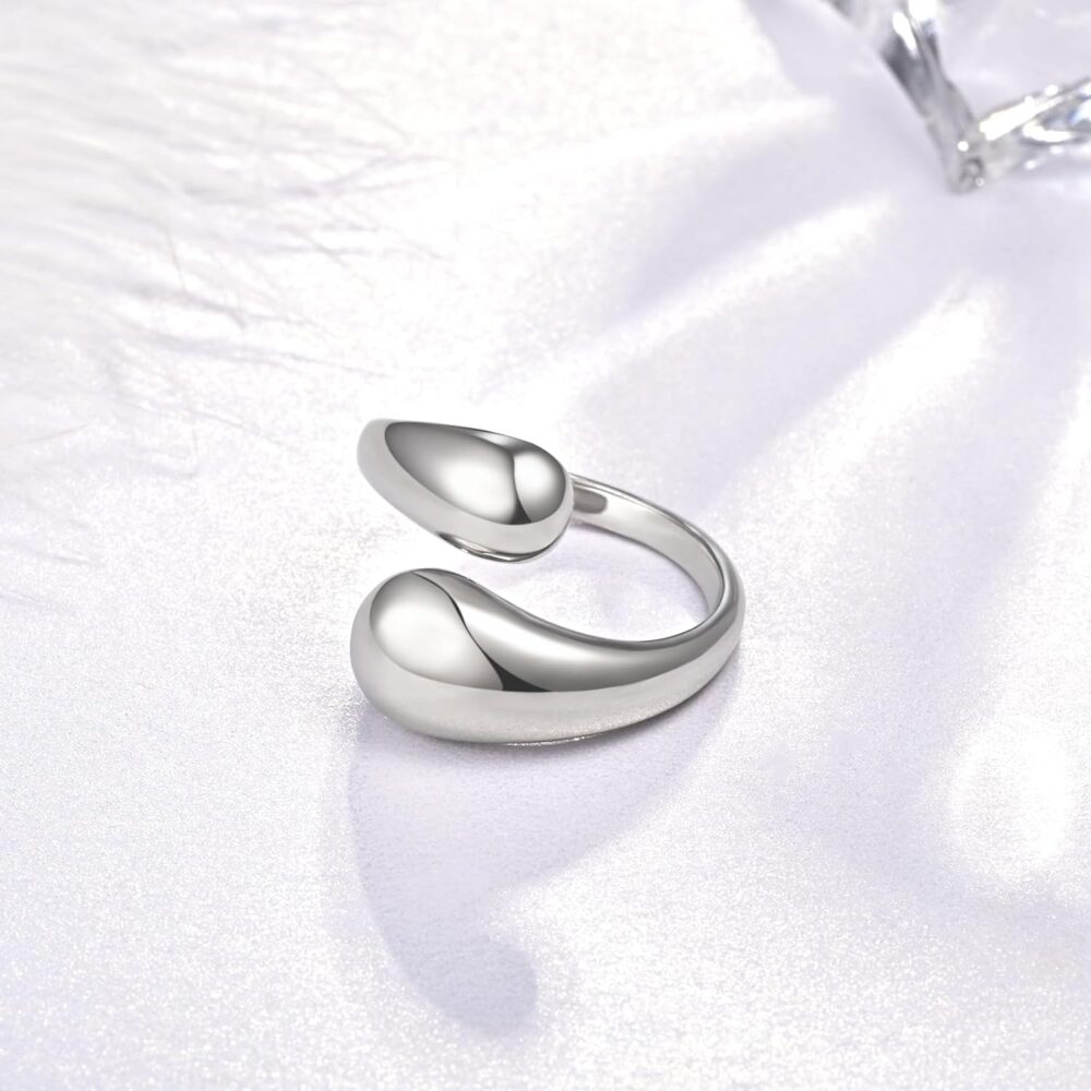 925 Sterling Silver Ring Inspirational Jewelry adjustable Wrap Open Rings for Women Girls - Image 5