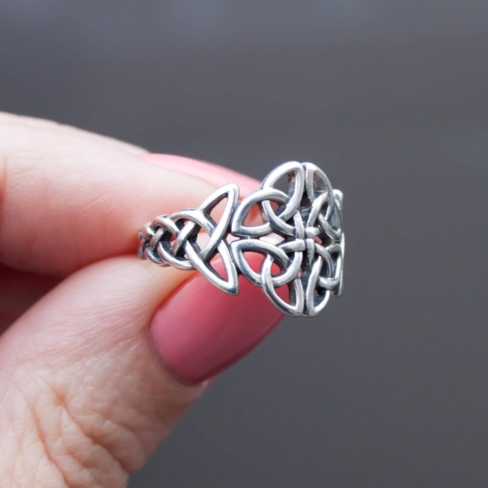 Celtic Knot Ring Sterling Silver 925 - Filigree Braided Irish Wedding Promise Engagement Self Love Rings - Norse Viking Jewelry for Women Girls Size 5 6 7 8 9 10 11 12 - Image 9