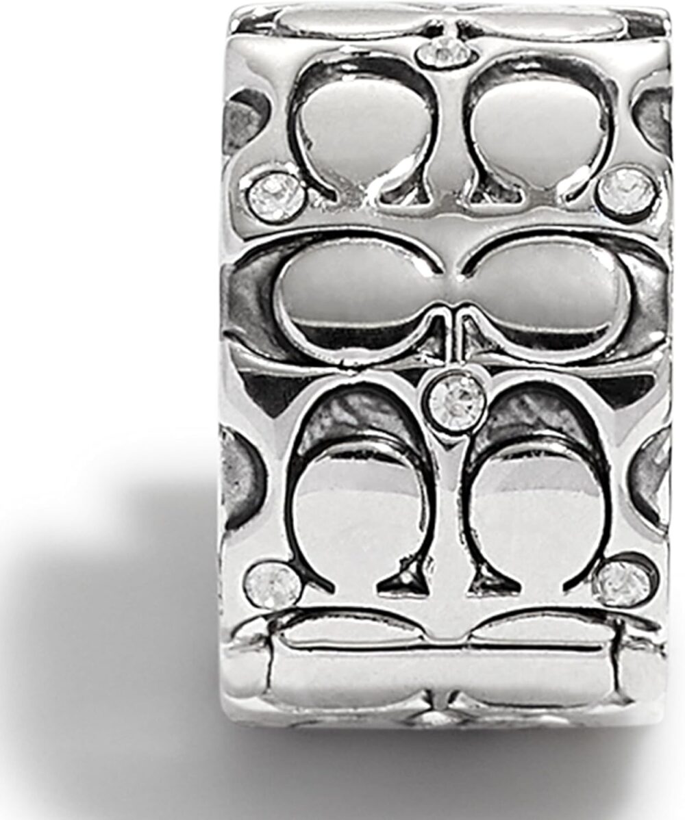 COACH Women's Signature Quilted Huggie Earrings - Image 2