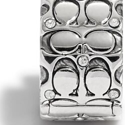 COACH Women's Signature Quilted Huggie Earrings - Image 2