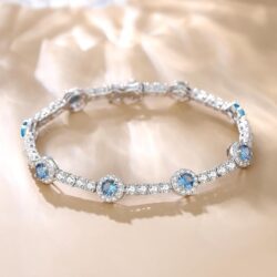 FANCIME Mothers Day Gifts Birthstone Bracelet Sterling Silver Tennis Bracelets Fine Jewelry Birthday Mothers Day Jewelry Gifts for Women Mom Daughter, Length 7" - Image 4