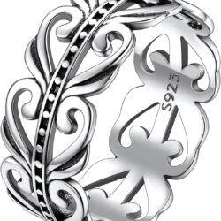 Suplight 925 Sterling Silver Trinity Celtic Knot Band Ring, 5mm 8mm Irish Celtic Finger Ring for Women Men Size 4-13 (with Gift Box)