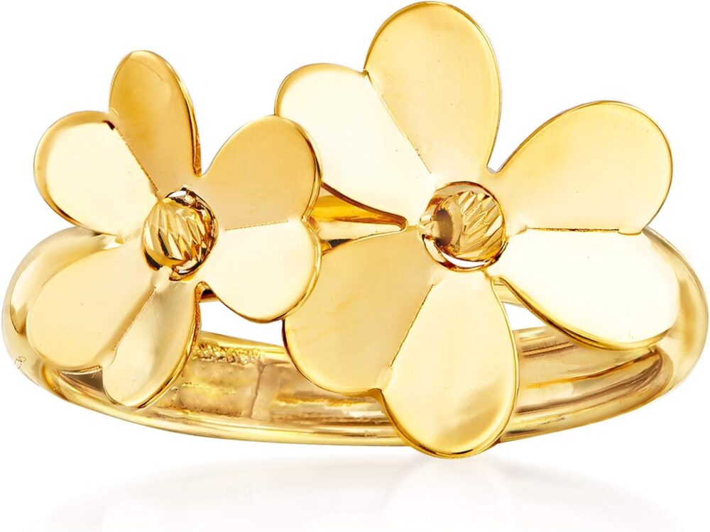 Ross-Simons Italian 14kt Yellow Gold Flower Ring