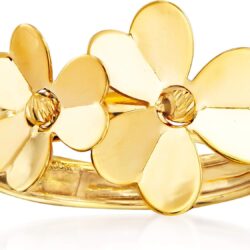 Ross-Simons Italian 14kt Yellow Gold Flower Ring