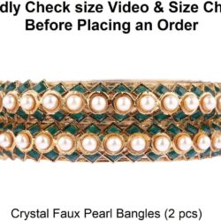 Efulgenz Beaded Bangles Faux Pearl Antique Boho Kundan Bangle Crystal Bracelet Bridal Wedding Party Statement Jewelry for Women - Image 5