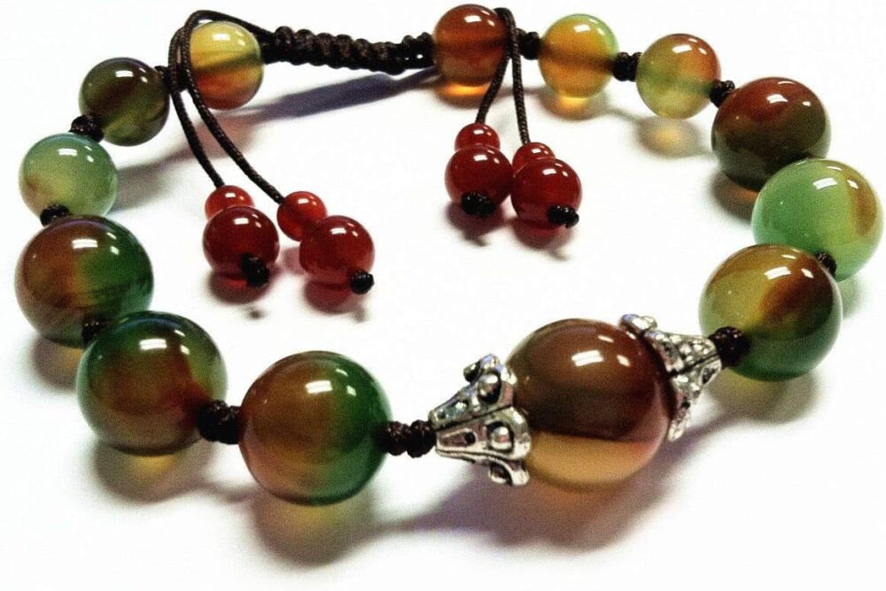 Beautiful Handmade Peacock Agate Beads Bracelet for Protection, Strength and Harmony - Image 2