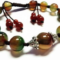 Beautiful Handmade Peacock Agate Beads Bracelet for Protection, Strength and Harmony - Image 2