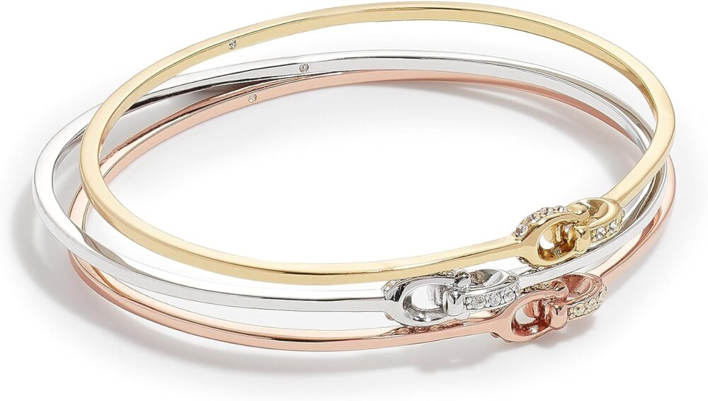 Coach Women's Signature C Logo Bangle Bracelet Set