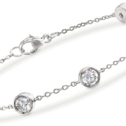 Ross-Simons 2.20 ct. t.w. Bezel-Set CZ Station Bracelet in Sterling Silver. 7 inches
