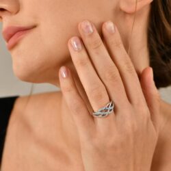 YL Celtic Knot Rings 925 Sterling Silver Twisted Knot Ring 18k White Gold Plated Infinity Statement Rings - Image 2