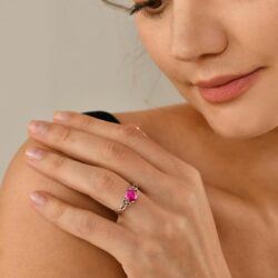 YL Celtic Knot Rings for Women 925 Sterling Silver Birthstones 18k White Gold Plated Statement Rings - Image 2