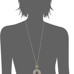 Lucky Brand Two Tone Tribal Pendant Necklace, 30" + 1.5" Extender - Image 3