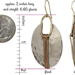 Boho Ethnic Hammered Earring for Women - Oval or Round - Image 3