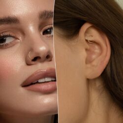 COCHARM 14K Solid Gold 18g/16g Nose Rings 16G Septum Rings Yellow Gold Tragus Helix Cartilage Conch Earring Hoops 18 Gauge Piercing Hoop - Image 3