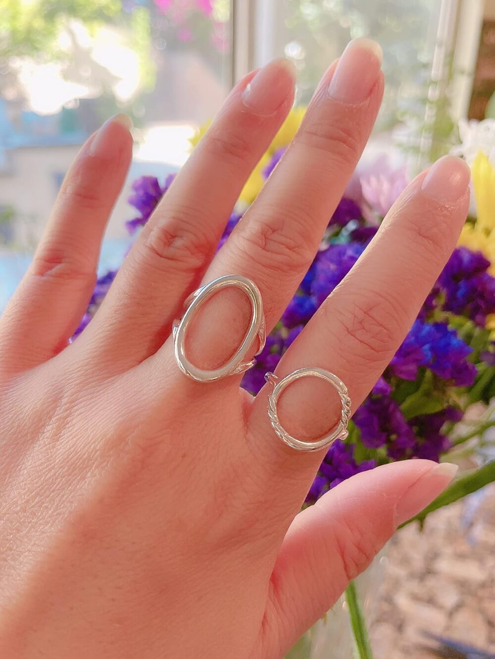 Sterling Silver Rings - Circle Of Life Silver Rings - Handmade Designer Ring Made in Israel - Karma Infinity Ring - Stylish Mediterranean Silver Rings for Women, Width 3.8mm, Size 4-12 - Image 4