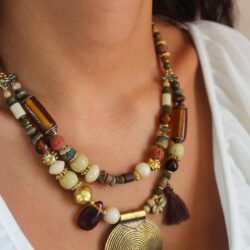 Boho statement necklace for women Ethnic chunky necklace for ladies Tribal big necklace Tibetan necklace Gypsy necklace Bohemian jewelry - Image 3