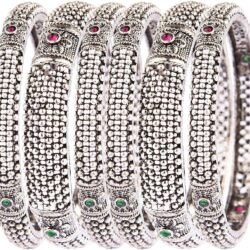 Efulgenz Indian Oxidized Jewelry for Navratri Indian Bangle Set Oxidized Bangles Traditional Bracelet Jewelry for Women - Image 6