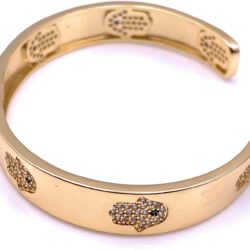 LESLIE BOULES 18K Gold Plated Hamsa Hand Cuff Bracelet for Women Fashion Jewelry - Image 8