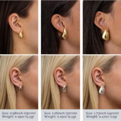 Gold Teardrop Earrings for Women - S925 Sterling Silver Earring Post Hot Pink Jewelry/Black Gun Plated Trendy Lightweight Waterdrop Hollow Open Hoops - 18k Chunky Tear Drop Earrings - Image 2