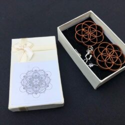 Seed of Life Earrings: Silver Hooks, Wooden Laser Cut, Sacred Geometry Jewelry - Image 3