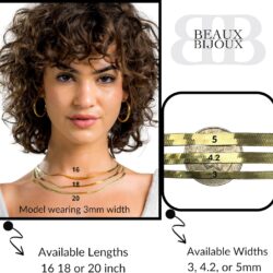Beaux Bijoux Gold Chain Necklaces for Women | Herringbone, Paperclip, Omega Chains | Gold Plated Silver | Women's Trendy Layering Necklaces | Choose Width and Length | Gold Necklaces for Women - Image 4