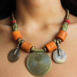Boho statement necklace for women Ethnic chunky necklace for ladies Tribal big necklace Tibetan necklace Gypsy necklace Bohemian jewelry - Image 2