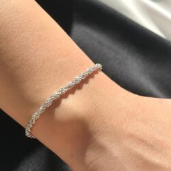 Nometo 925 Sterling Silver Rope Chain Bracelet 3mm4mm5mm Gold/Silver Bracelet for Men Women Silver Bracelet 6.5-9 Inches - Image 5