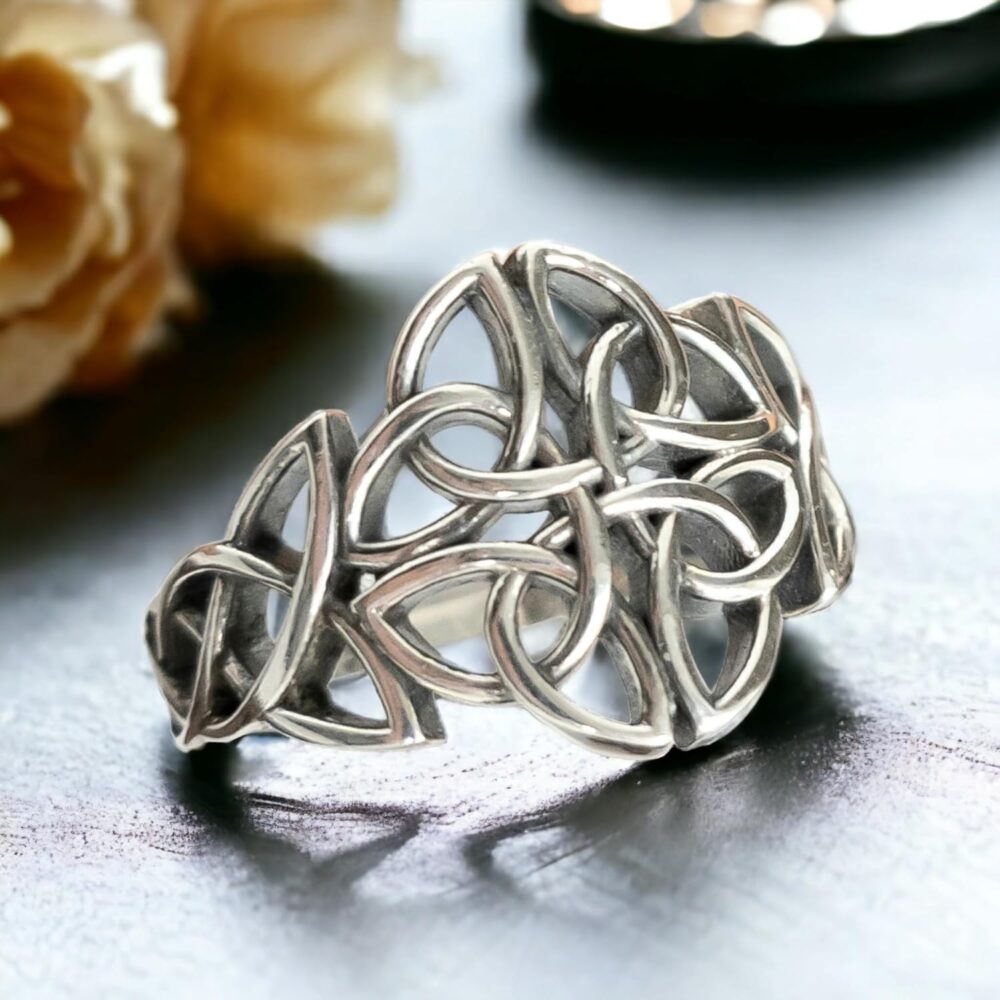 Celtic Knot Ring Sterling Silver 925 - Filigree Braided Irish Wedding Promise Engagement Self Love Rings - Norse Viking Jewelry for Women Girls Size 5 6 7 8 9 10 11 12 - Image 2