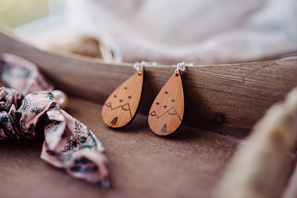 Western Earrings - Mountain Earrings - Boho Earrings for Women - Wooden Earrings for Women - Dangly Earrings - Statement Earrings - Bohemian Earrings - National Park - Mothers Day Gifts for Her