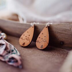 Western Earrings - Mountain Earrings - Boho Earrings for Women - Wooden Earrings for Women - Dangly Earrings - Statement Earrings - Bohemian Earrings - National Park - Mothers Day Gifts for Her