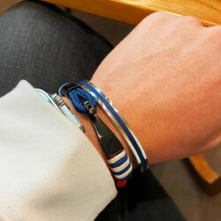 Handmade Minimalist Cuff Bracelet with Lucky Nautical Rope Inlaid Stainless Steel Cuff Unique and Stylish Bangle For Men And Women - Image 4