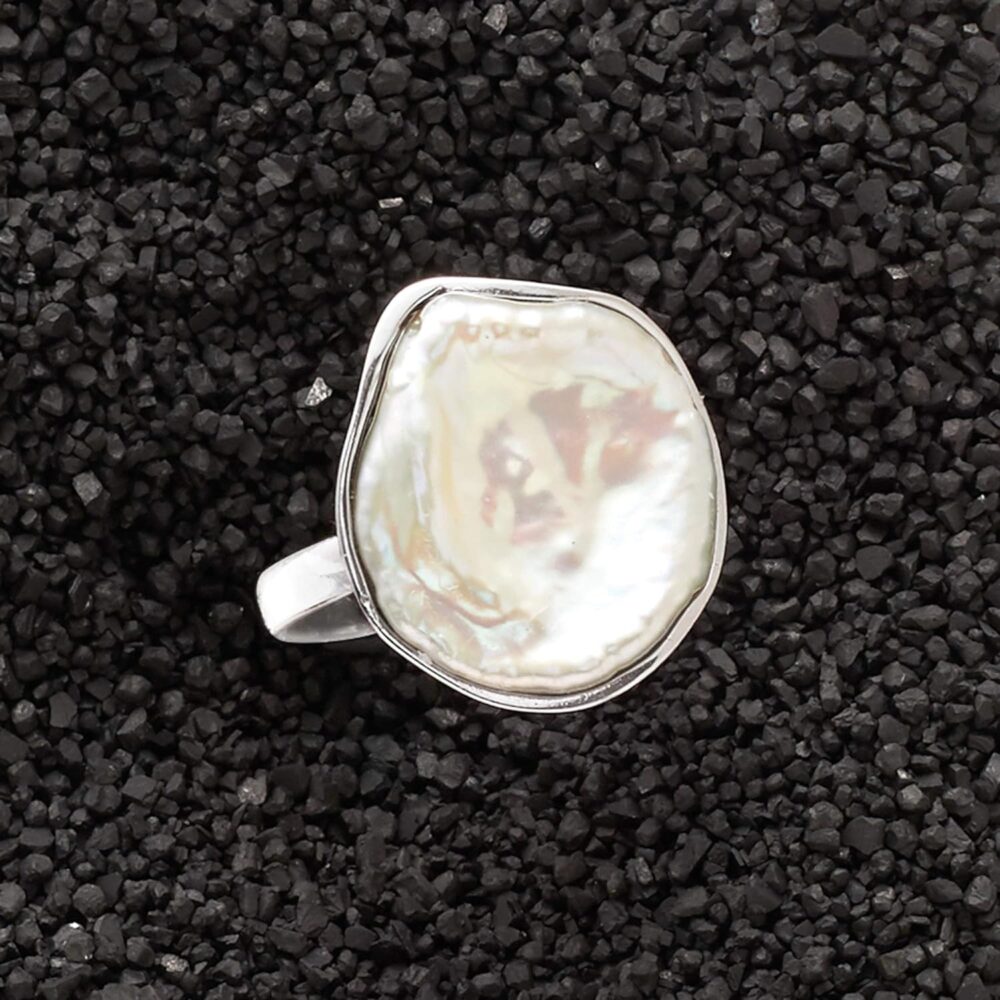 Ross-Simons 20x16mm Cultured Keshi Pearl Ring in Sterling Silver - Image 6