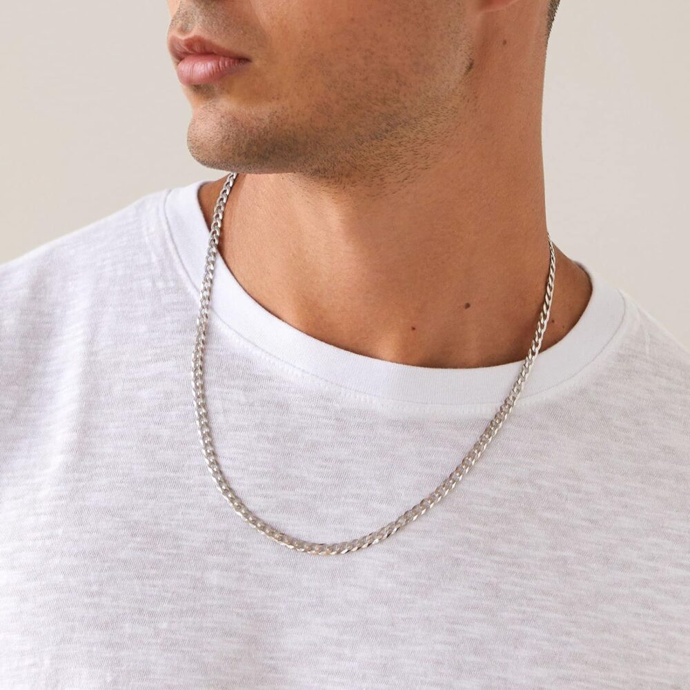 PAVOI Italian Solid 925 Sterling Silver, 22K Gold Plated Chain Necklaces | Snake, Square Box, Cable, Super Flex Curb, Miami Cuban and Rope Diamond-Cut Herringbone Necklace for Women and Men | MADE IN ITALY - Image 5