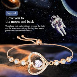 Birthstone Bracelet for Women Mothers Day Gifts 925 Sterling Silver Tennis Bracelet Luxurious I Love You Women Bracelets Jewelry Mothers Birthday Gifts for Wife, Adjustable Chain Length 9.1 - Image 3